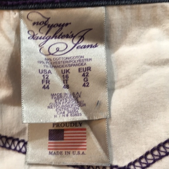 NYDJ Lift Tuck Technology Dark Wash Wide Leg Capri size 12 - Picture 8 of 9